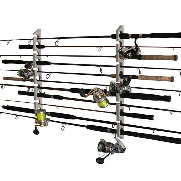 Rush Creek Creations 2 in 1, 11 Fishing Rod Wall and Ceiling Rack
