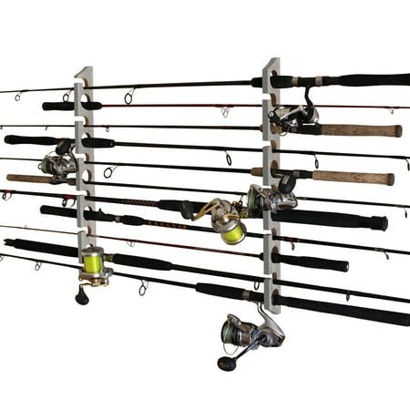 Rush Creek Creations 2 in 1 11 Fishing Rod Wall and Ceiling Rack