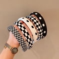 thumbnail image 2 of 5pcs Plaid Headband Padded Headbands for Women Checkered Head Bands Plaid Headband Women Hair Accessories, 2 of 4