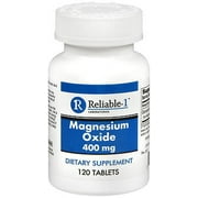 Reliable 1 Laboratories Magnesium Oxide Tablets, 400 mg, 120 Count