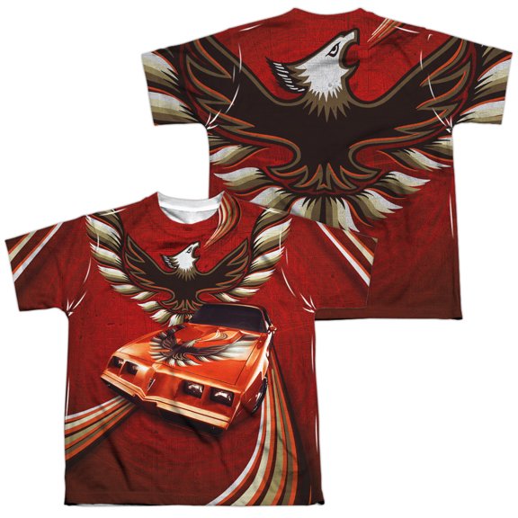 Pontiac - Firebird Flames (Front/Back Print) - Youth Short Sleeve Shirt - Medium