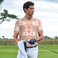 thumbnail image 2 of Kdxio Swan Couple Print Men's Short Sleeve Polo Shirt,Midweight Men's Shirt, 2 of 5