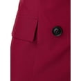 thumbnail image 4 of Rosegal Plus Size Bell Sleeve Double Breasted Blazer Red Wine 3X, 4 of 5