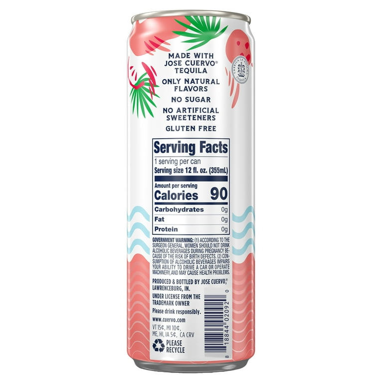 Jose Cuervo Playamar Grapefruit, 4.5% ABV, 9 Proof, 4 Pack, 355 ml