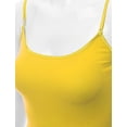 thumbnail image 5 of RT1002 Ladies Adjustable Spaghetti Strap Basic Long Cami Tank Top Yellow S, 5 of 5