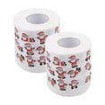 thumbnail image 2 of ABPWLY Home Christmas Printing Toilet Paper Roll 2-Ply Wood Pulp Household Bath Tissue Santa Pattern 10x9.5cm Christmas Gifts, 2 of 5