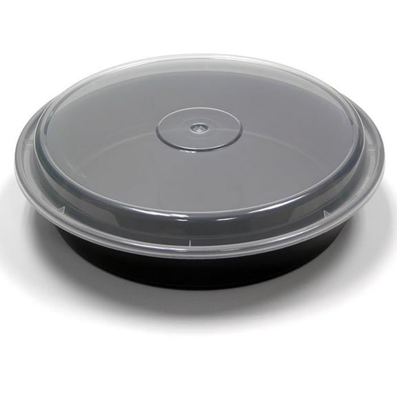 Reusable Round To-Go Food Meal Prep Storage Containers with Leak Proof Snap Lids | ICE N COLD | (25, 48oz)