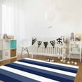 thumbnail image 3 of Stripe Area Rug 4'x6' Navy Blue and White Striped Geometric Washable Area Rugs Non Shedding Floor Carpet Rubber Backing Non-Slip Indoor Mats for Living Room Bedroom Kitchen, 3 of 8