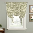 thumbnail image 2 of Green Floral Tie Up Curtains 45 Inches Long, Kitchen Window Curtains Over Sink, Vintage Rustic Botanical Spring Small Window Curtains Shade Balloon Curtains Valances for Bedroom/Cafe 34"x45", 2 of 8