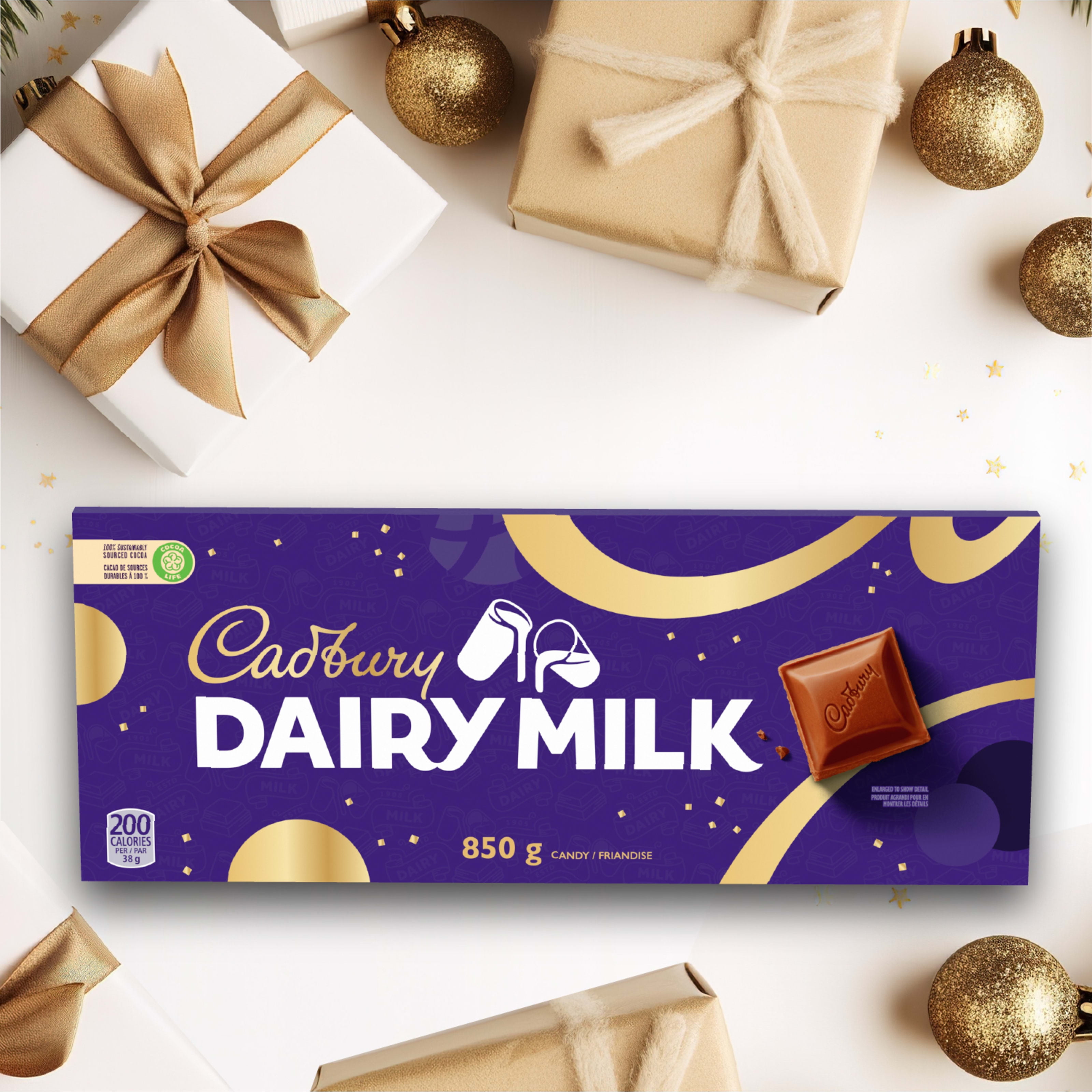 Cadbury Dairy Milk Chocolate Bar, Novelty Size, Holiday Gifts, Holiday Chocolate, 850 g