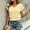 Yellow Tops, variant on CUSTG Casual Shirts For Women Summer Short Sleeve Solid Color Fashionable T Shirt Boho Tops