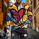 thumbnail image 2 of Camiseta de diario unisex para hombre, estampado gráfico en 3D, estampado cruzado, manga larga, blusa informal Pompotops oipoqjl6905, 2 of 3