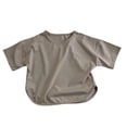 thumbnail image 1 of Yanlir Chemises Garçons Enfants Manches Courtes Été Col Rond Coupe Ample Hauts Jeunesse Basique Col Rond Uni Basique Décontracté Hauts Doux T-Shirts Unis, 1 of 5