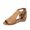 Brown, variant on Clearance VerPetridure Women's Sandals Summer Casual Wedge Solid Lace-Up Sandals Flat Shoes Hollow Wedge Heel Casual Large Size Sandals