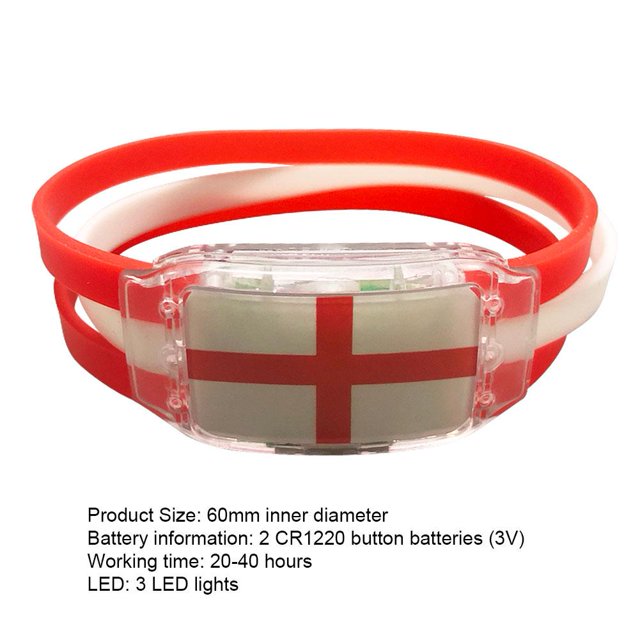 Pulsera LED que anima la bandera nacional de silicona que ilumina las pulseras luminosas (Inglaterra) Likrtyny Para estrenar