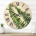 thumbnail image 2 of Designart 'Fern Plant Leaves Detail I' Farmhouse Wood Wall Clock, 2 of 5