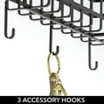 thumbnail image 5 of mDesign Metal/Bamboo Wall Mount Mail/Key Holder, 5 Hooks, Matte Black/Natural, 5 of 7