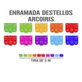 thumbnail image 1 of Papel picado | Guirnaldas | enramado | 5 tiras de 5 metros | diseño de destellos de arcoiris con colores vibrantes colores diferentes | decoración de plastico picado, 1 of 5