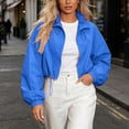 thumbnail image 5 of Kilaqueen Cropped Windbreaker Jacket for Women, Stand Collar Full Zip Long Sleeve Lightweight Coat with Drawstring Hem for Running, Travel and Streetwear, 5 of 8
