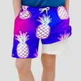 thumbnail image 2 of shoper Boys Swim Trunks Set with Compression Liner Summer Print Quick Dry Shorts Swimming Short Beach Pants Boy Swim Trunks Purple 140, 2 of 5