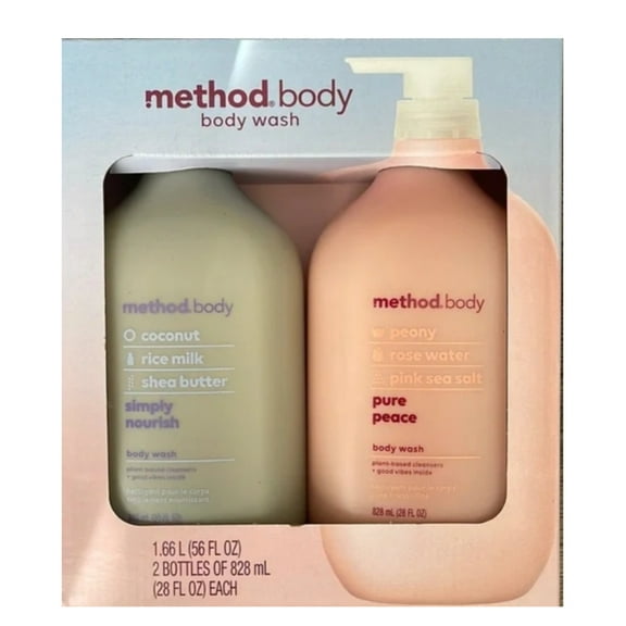 Method Body Wash, Simply Nourish and Pure Peace, 28 Fluid Ounce (Pack of 2)