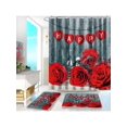 thumbnail image 1 of Bathroom Sets With Shower Curtain And Rugs, 3Pcs Rose Bathroom Shower Curtain Set With Rugs (Happy), Incl 71'' X 71'' Polyester Shower Curtain, 12 Hoo, 1 of 5