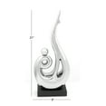 thumbnail image 5 of 9" x 21" Silver Ceramic Abstract Sculpture with Black Base, by DecMode, 5 of 16