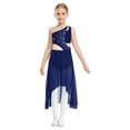 thumbnail image 2 of Kaerm Girl's Ballet Dance Gymnastics Leotard Dress Latin Jazz Performance High-Low Skirt Lyrical Dancewear Navy Blue 16, 2 of 6