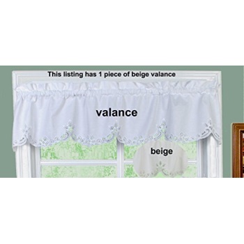 Creative Linens Battenburg Lace Kitchen Curtain Valance Ecru Beige