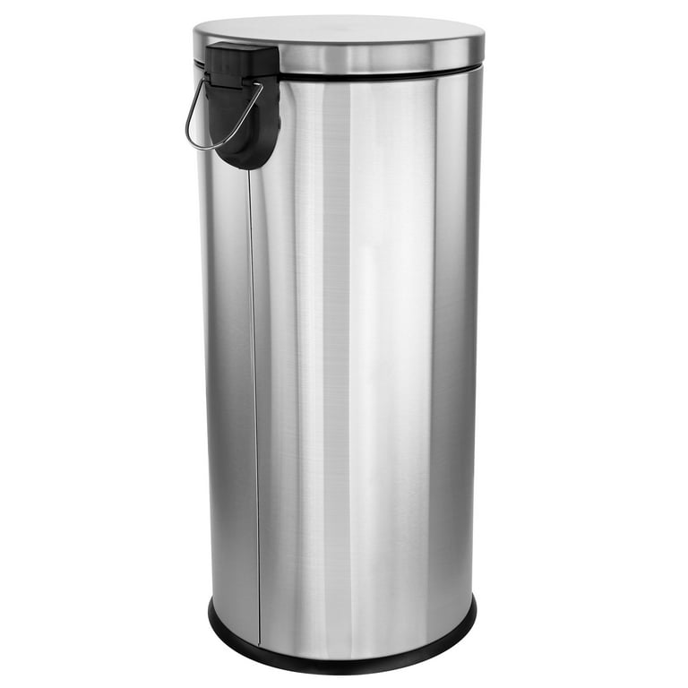 30-Liter & 3-Liter Stainless Steel Step Trash Can Set