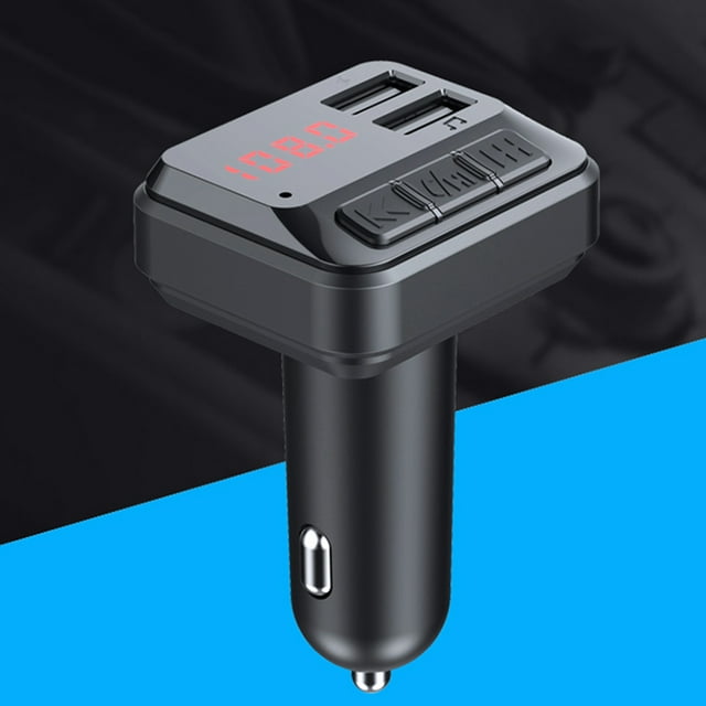 Cargador de coche BT Transmisor FM Adaptador Reproductor de música con manos