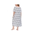 thumbnail image 3 of Catlerio Plus Size Casual Nights Women's Square Neck Short Sleeve Lace Floral Nightgown, 3 of 5