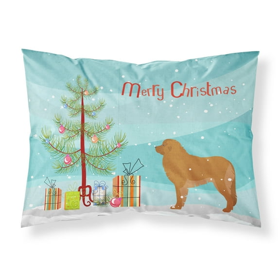 Leonberger Merry Christmas Tree Fabric Standard Pillowcase