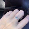 thumbnail image 3 of Anillo De Diamantes De Zafiro Blanco De Plata S925 Simple Minimalista Para Mujer, 3 of 4