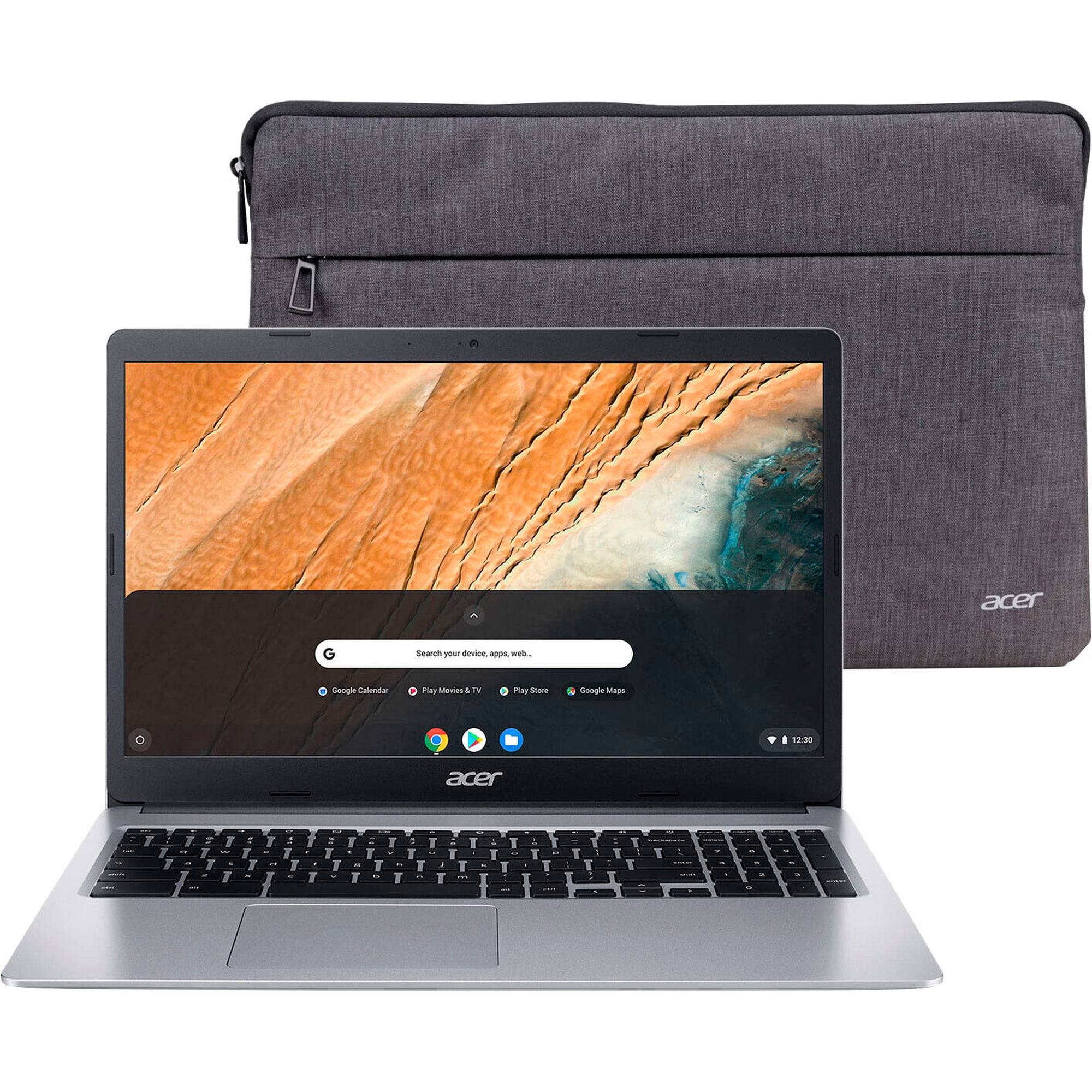 Acer Chromebook 315 CB315-3HT - Intel Celeron N4020 / 1.1 GHz - Chrome OS - UHD Graphics 600 - 4 GB RAM - 64 GB eMMC - 15.6" IPS touchscreen 1920 x 1080 (Full HD) - Wi-Fi 5 - pure silver - kbd: US