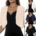 thumbnail image 1 of 2026 Women's Cardigan, Solid Mesh Design, Irregular Short Sleeve, Loose Beach Cover, Holiday Tops, 1 of 6