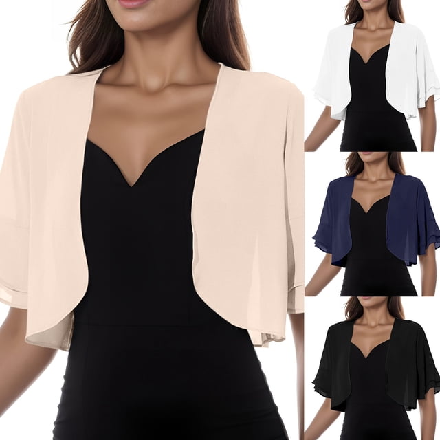 2026 Women's Cardigan, Solid Mesh Design, Irregular Short Sleeve, Loose Beach Cover, Holiday Tops