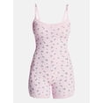 thumbnail image 5 of No Boundaries Fit Stretch Lace Trim Scoop Neck Romper, Women's XS-XXXL, 5 of 5