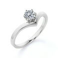 thumbnail image 4 of JeenMata 0.33 ct Round Cut Real Diamond - 6 Prong Ring - Vintage Engagement Rings - 10K White Gold, 4 of 7