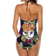 thumbnail image 3 of Cartoon Invader Zim Women's Swimwear Strap One Piece Backless Tummy Control V Neck Swimsuit Summer Beach Vacation Bathing Suit, 3 of 7