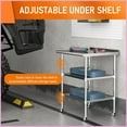thumbnail image 3 of Stainless Steel Coffee Table 24x30 Inches with Galvanized Undershelf, Wear-Resistant, Easy Assembly for Kitchen/Living Room, 3 of 6