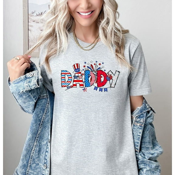 Moonlight Apparel Patriotic USA Daddy Graphic Multicolor T-Shirt Comfort Colors Tee Casual Wear Gift for Dads