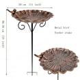 thumbnail image 6 of Metal bird feeder stake for garden, Flower bird bath & bird seed platform for outside patio backyard decorative, Iron bird flower bird feeder tray for attracting wild birds, 6 of 9