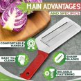 thumbnail image 4 of Lettuce Shredder Knife for Coleslaw - Stainless Steel Shredder Knife, Ergonomic and Non-Slip Handle, 11.8" Rust Resistant Cabbage Cutter, Easy to Use and Clean, Durable and Lightweight, 4 of 9