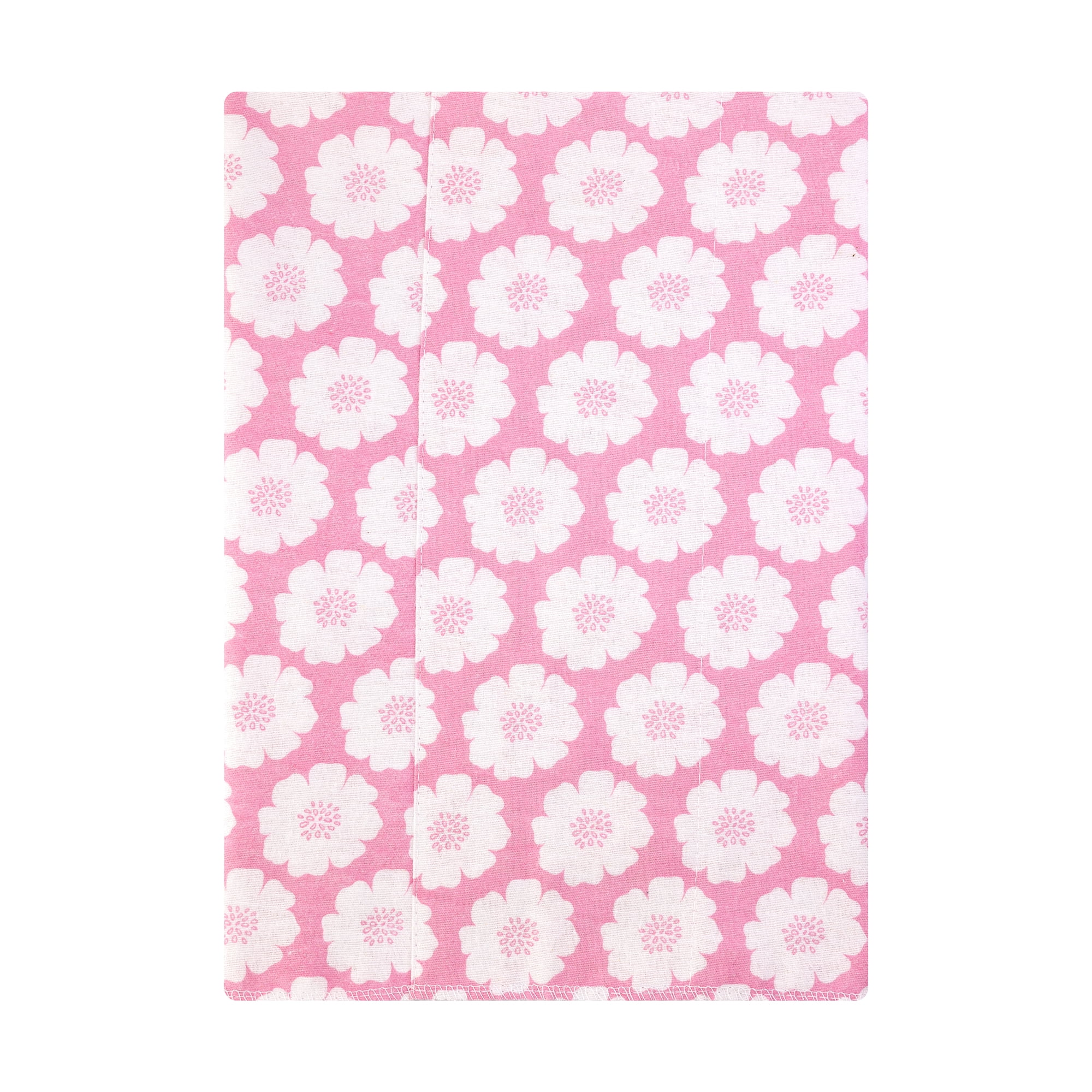 Hudson Baby Infant Girls Cotton Flannel Burp Cloths 7-Pack, Pink Daisies, One Size