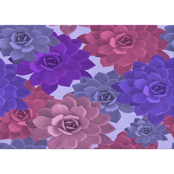 Ahgly Company Indoor Rectangle Patterned Dark Orchid Purple Area Rugs, 2' x 5'