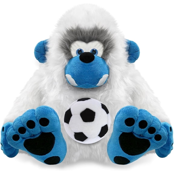 DolliBu Yeti Stuffed Animal with Soccer Ball Plush - Soft and Huggable Yeti, Adorable Playtime Plush Toy, Cute Wild Life Gift, Super Soft Stuffed Doll Animal Toy for Kids, Adults - 12 Inches