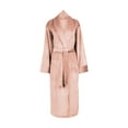 thumbnail image 2 of Women's Plush Velour Bathrobe, Soft Warm Loungewear, Full-Length, X-Large, Pink, 2 of 2