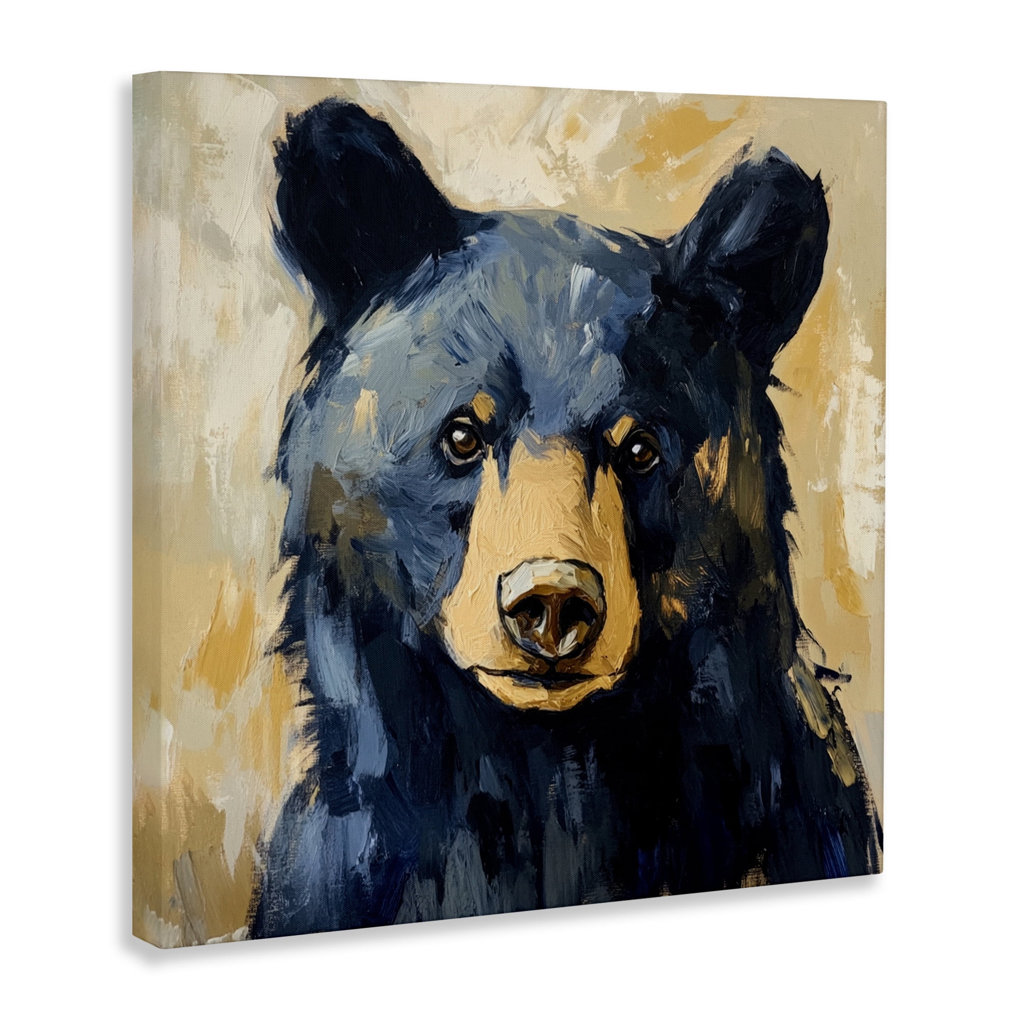 Stupell Industries Big Bear with Brushstrokes Canvas Wall Art, design by Petal Prints Design