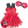 thumbnail image 3 of Disfraz De Anime Lady Bug Para Niños Niña Lunares Rojos Malla Lentejuelas De Lujo Vestido De Princesa De Halloween Fiesta De Cumpleaños, 3 of 4